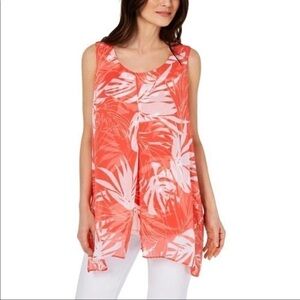 NWT Alfani Red Tropic Swirl Tank Top Size S